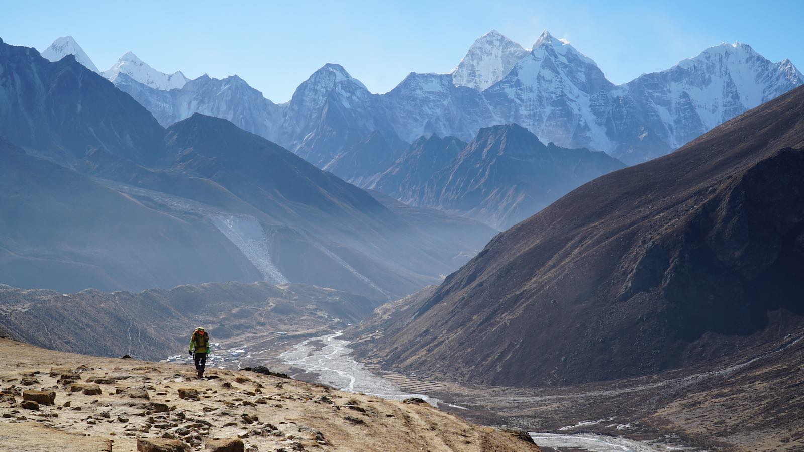 The first half of the trek was through an massive valley towards a glacial river crossing