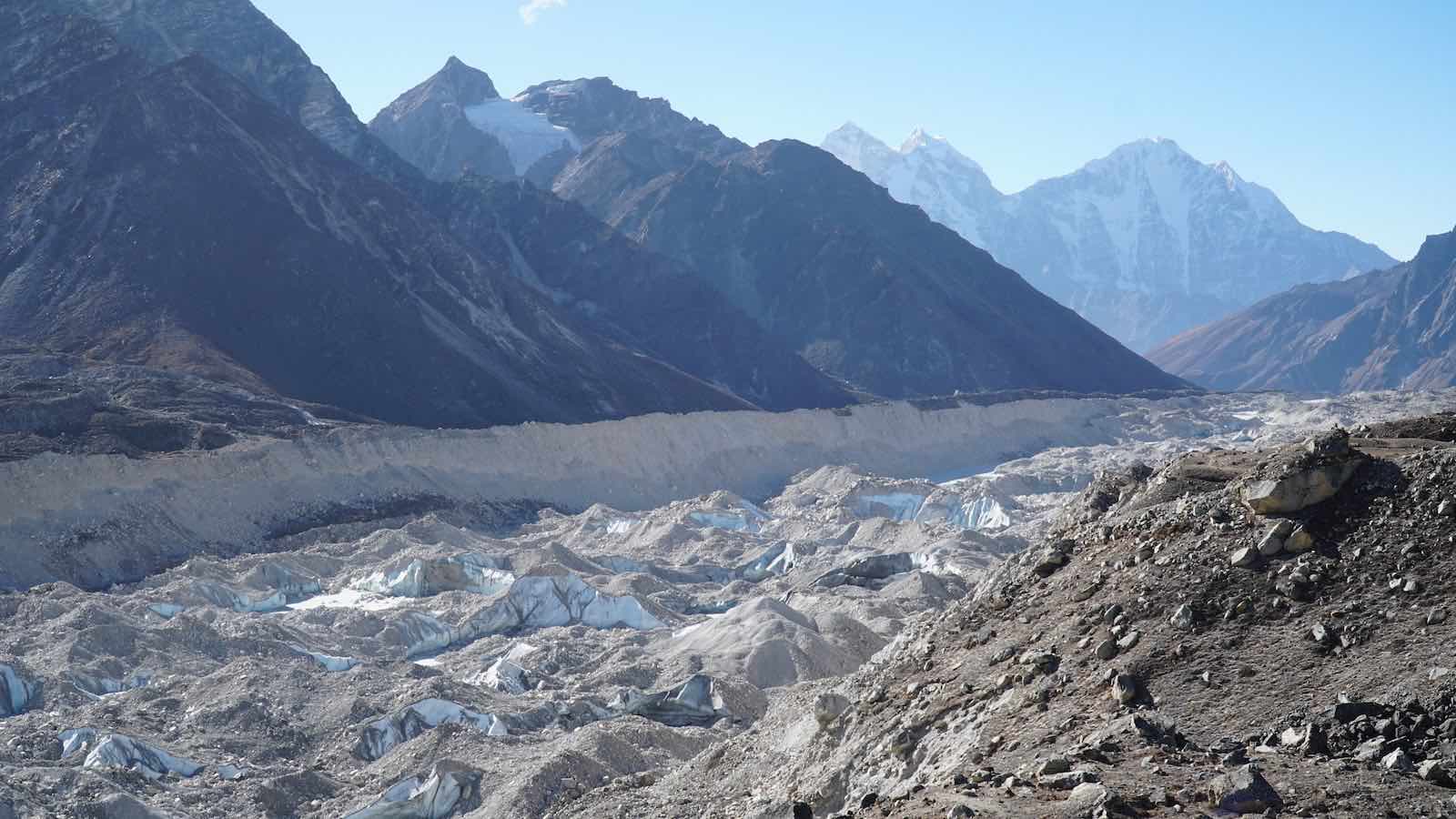 Most of the trek followed the Khumbu Glacier
