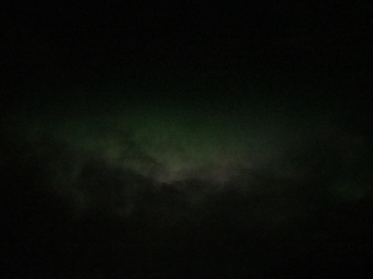 Aurora from Cleary Summit taken on an iPhone 7 or spooky Rorschach test?