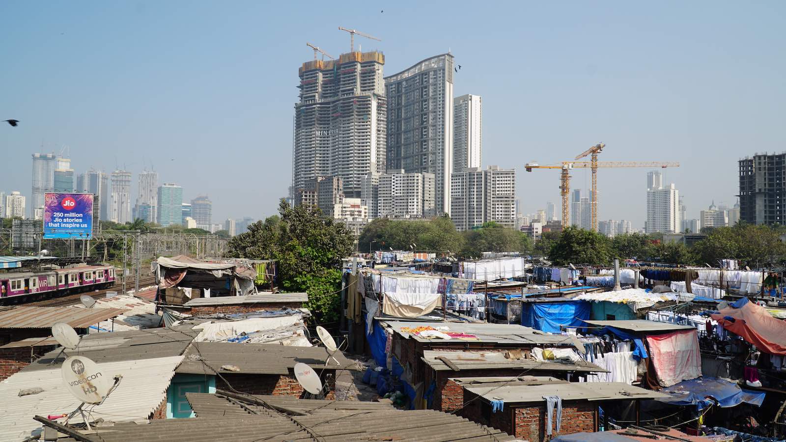 Got off at a place called Dhobi Ghat and walked around. There is a giant open air laundromat in this district and businesses from all over Mumbai send their laundry here to wash. It felt like everywhere you look in this already massive city, there's another giant building being constructed.