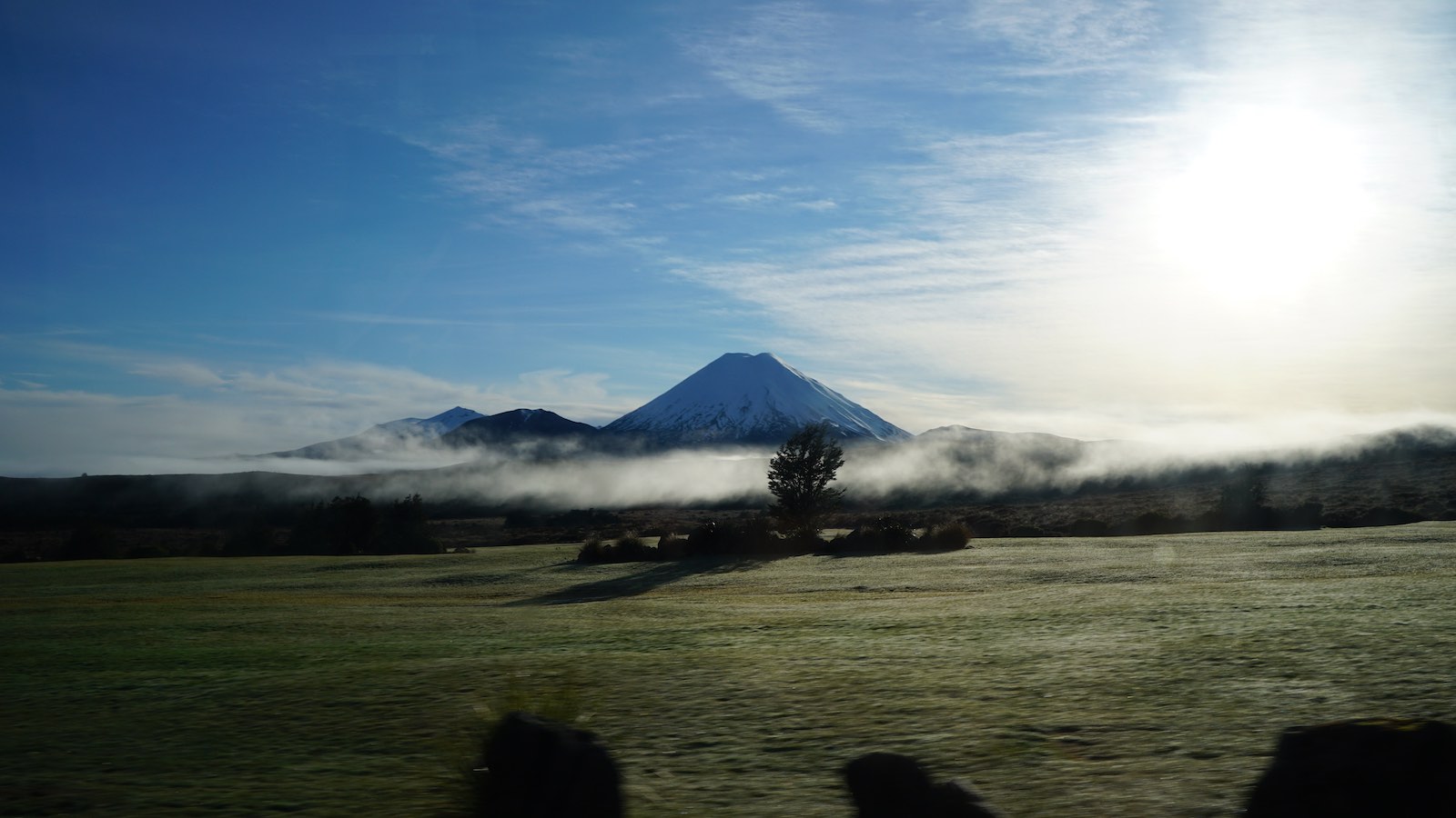 There were 9 people total going on this trek, and once we gathered up everyone we drove out to Mt. Ruapehu. Along the way we were treated with some great views of Mount Ngauruhoe