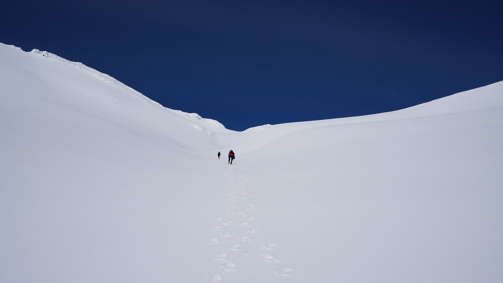 Almost there. It was just constant icy uphill the entire time, thank goodness for the crampons that kept me nailed to the mountain and the ice axe that I used to take some weight off my legs during the ridiculously steep areas.