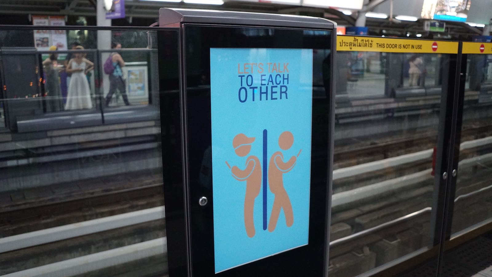 This sign I saw while waiting for the Bangkok metro really stuck with me, I thought it was great that the city put these public service announcements around to encourage people to be more present instead of being constantly glued to their phones. The prevalence of mobile phone addiction was one of the scariest things I saw during my entire 6 month trip. It felt like everyone, from all walks of life and all different backgrounds, have become completely engulfed by their smartphones.