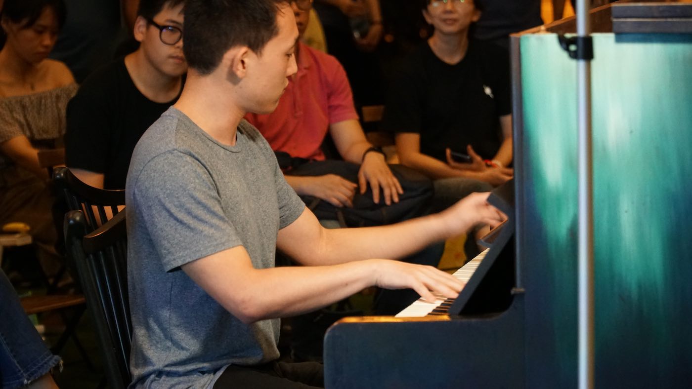 Me playing piano in Singapore, one of my favorite things from my 6 month backpacking trip!